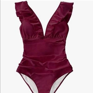 Cupshe ruffled tie-back bathing suit